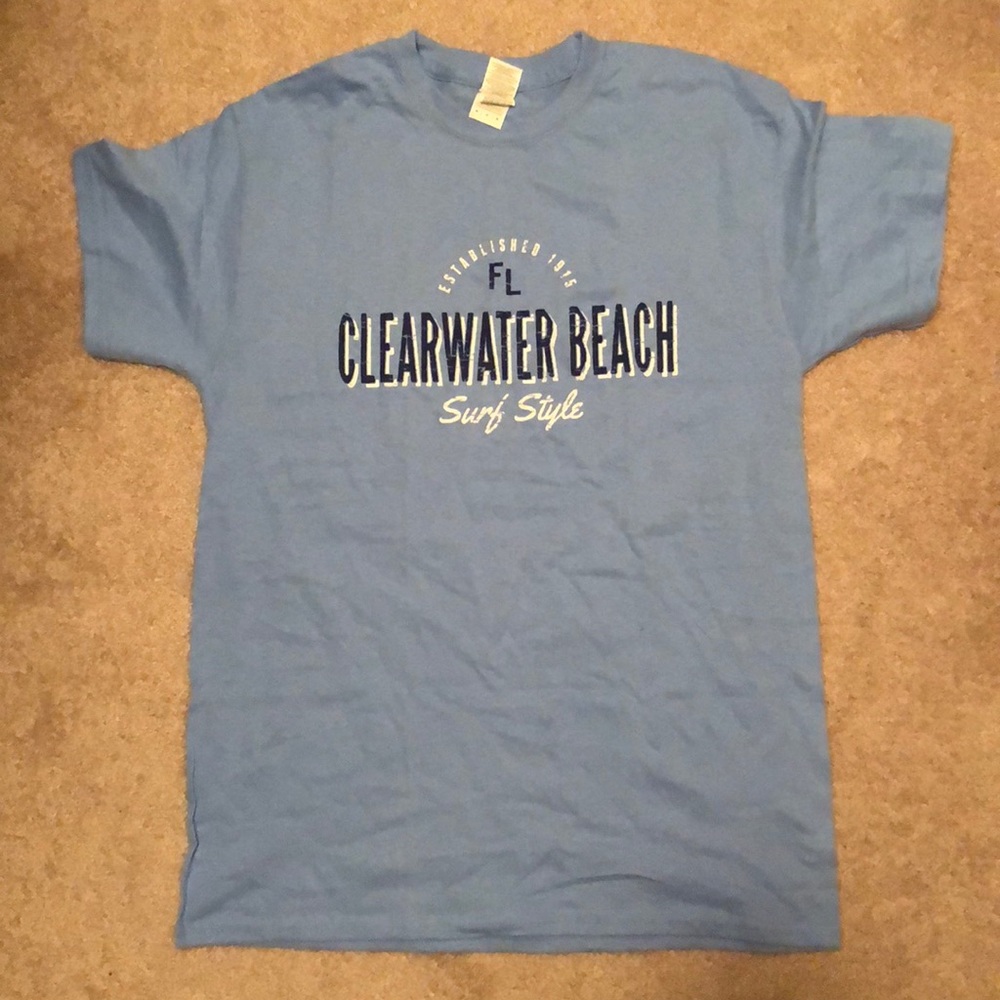 NWOT light blue Clearwater beach tee